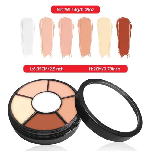Go Ho 6 Colors Flesh Face & Body Paint Wheel - Cream-Blendable Zombie makeup palette, 6 colors flesh