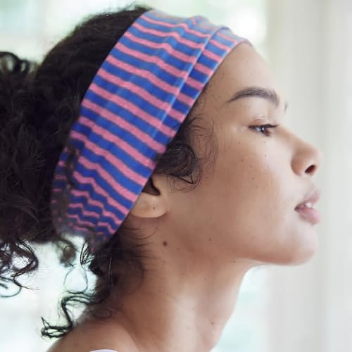 Fszsaa 4-Pack Stretchy Striped Headbands for Women – Yoga & Daily Wear