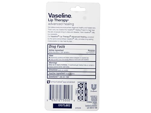 Vaseline Lip Therapy Advanced Healing Lip Balm, 0.35 oz Tube - 7 Pack