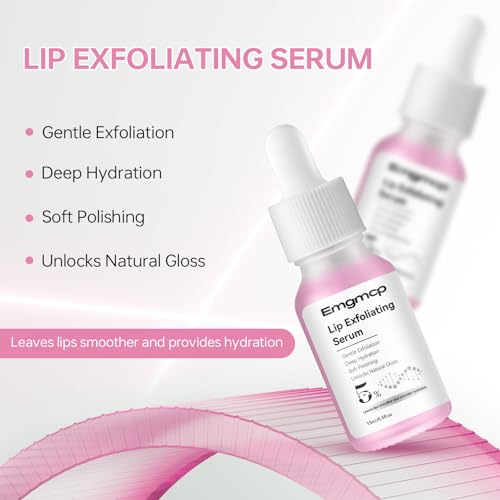 Emgmcp 5% PHA Exfoliating Lip Serum - Hydrating Overnight Lip Treatment