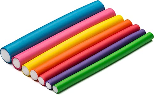Tifara Beauty 42-Piece Heatless Foam Hair Rollers - 7" Flexible Curling Rods