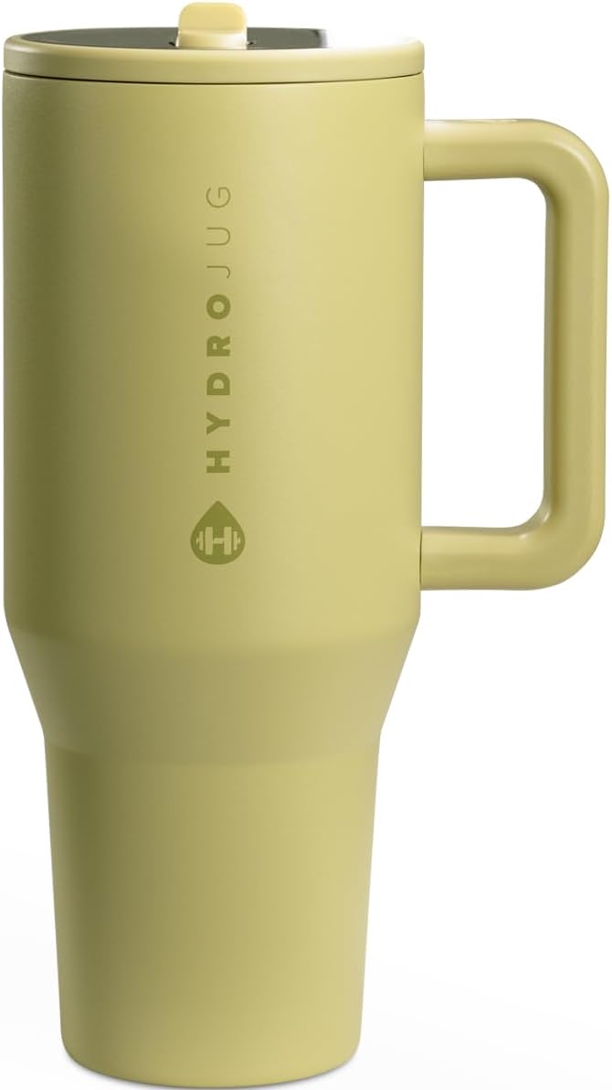 HydroJug 32 oz Insulated Water Bottle - Leak Resistant with Handle & Flip Straw | Pink Sand
