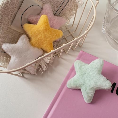 Yellow Star Hairpins - 4 Pcs Soft Anti-Slip Bangs Clips