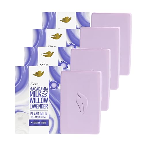 Dove Plant Milk Cleansing Bar Soap - Macadamia & Lavender, 4 Count