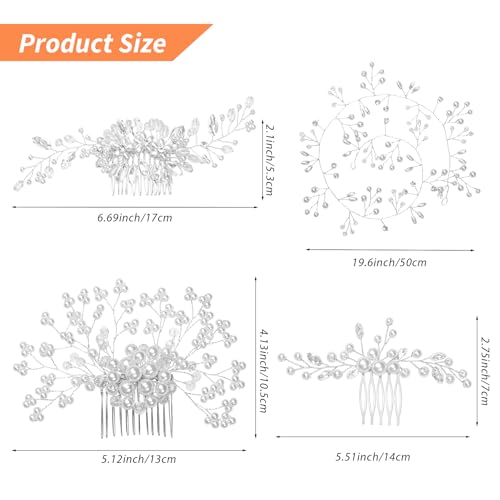 36-Piece Bridal Hair Accessories Set with Pearl and Rhinestone Hair Pins
