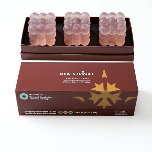 Eucalyptus & Rose Essential Oil Bar Soap - 3 Pack (19.5 Oz)