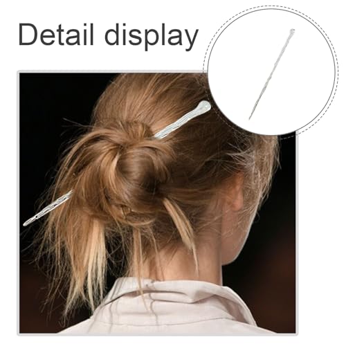 LELEVTXP Alloy Hair Chopsticks 2-Pack Minimalist Bun Jewelry for Long Thick Hair