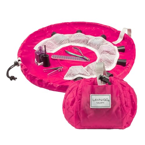 Lay-n-Go NailSpa 18" Portable Nail Station & Cosmetic Organizer Bag - What A Doll (Pink)