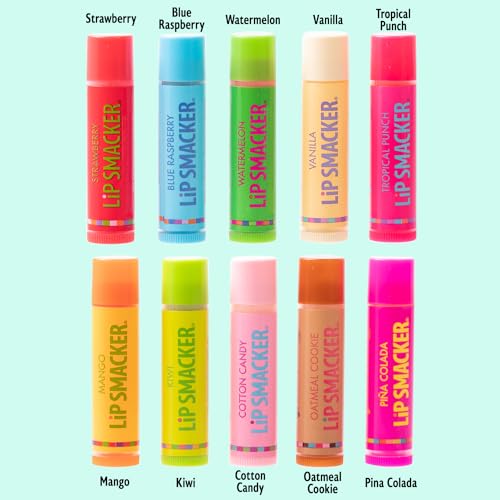 Lip Smacker Party Pack - 10 Moisturizing Lip Balms in Classic Flavors