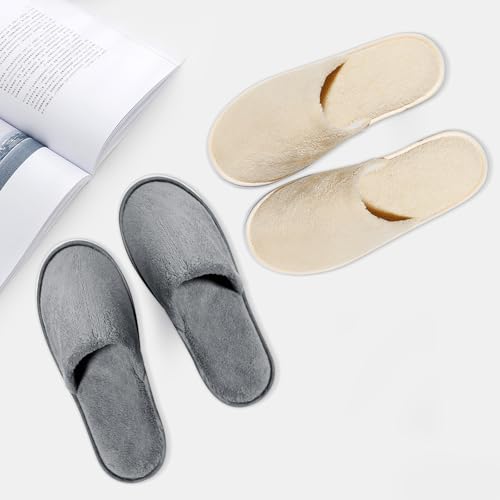 8 Pairs Velvet Guest Slippers - Washable & Reusable Indoor House Shoes