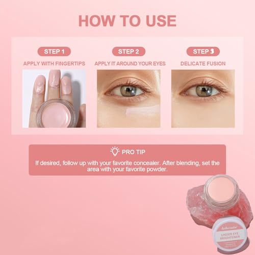 TEEROVA Under Eye Brightener Concealer for Dark Circles - Soft Pink