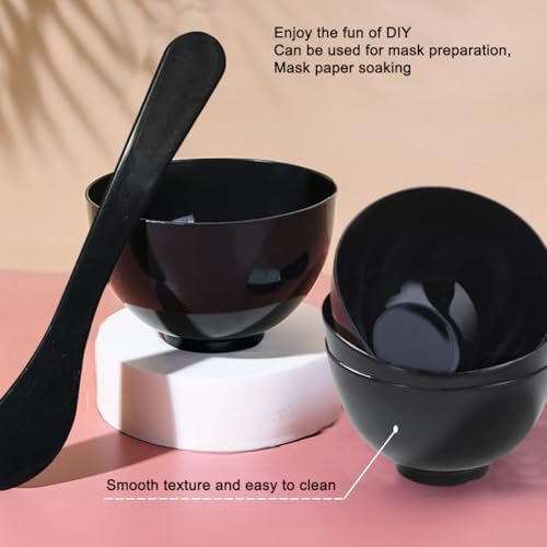 Black Face Mask & Hair Dye Mixing Bowls Set - 10 Pack with Spatulas - Travel & Home Use