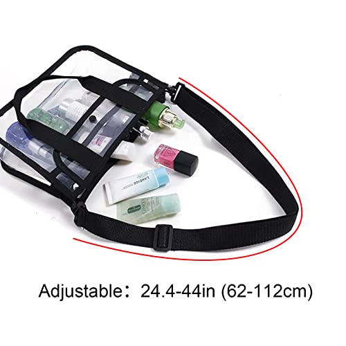 Enkrio Clear Makeup Bag with Strap - 10.6" Waterproof Travel Toiletry Case