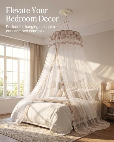 Ceiling Mosquito Net Hooks - Easy Install Dome Hooks (2 Set)