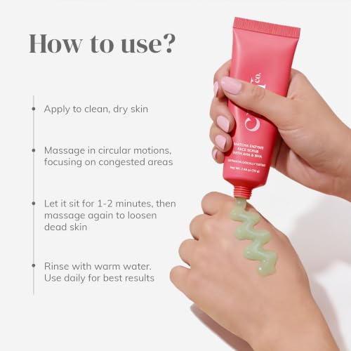 CLAYCO Matcha Enzyme Face Scrub with AHA & BHA - Gentle Exfoliating Mask