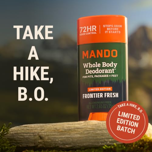 Mando Frontier Fresh Whole Body Deodorant for Men - 2.6 Oz Smooth Solid Stick, Aluminum & Baking Soda Free