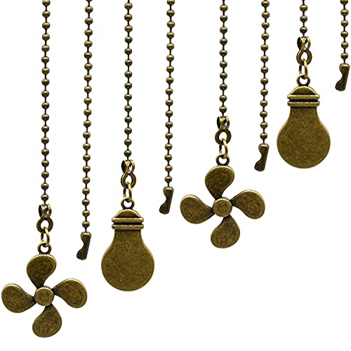 Antique Bronze Ceiling Fan Pull Chain Set - 4 Piece Extender