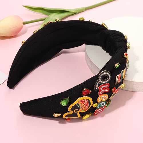 Afro Queen Knotted Headband - Black C African Print Hair Accessory