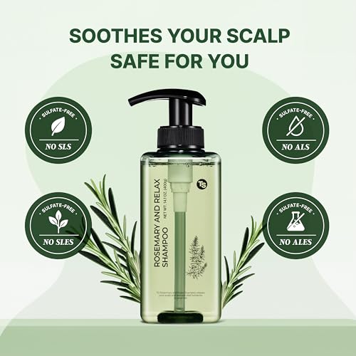 TS Rosemary & Relax Hydrating Sulfate-Free Shampoo 14.1 Fl oz – Calming & Nourishing