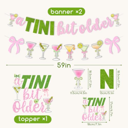 A Tini Bit Older Birthday Banner Set - Martini Party Decorations