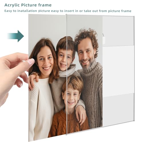 Bluesun 8.5x11 Acrylic Picture Frame Set of 2 - Easy Wall Mount
