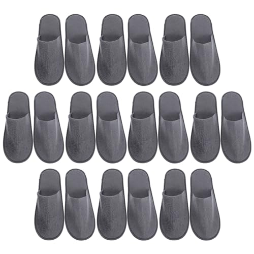 Healifty Disposable Travel Slippers - 10 Pairs Cotton Linen Hotel Spa Shoes