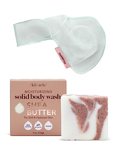 Kitsch Shea Butter Solid Body Wash & Travel Soap Bag Bundle
