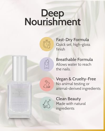 Karma Organic 2-in-1 Base & Top Coat Nail Polish, Clear - Strengthens & Protects