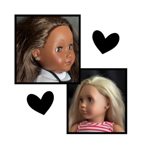 Doll Ear Piercing Kit with Butterfly Earrings & Piercing Tool - Compatible with 18 Inch & Plastic Dolls