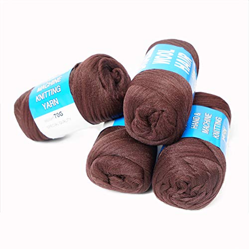 Acrylic Yarn for Braids - 4 Rolls Coffee Brown | Youngther