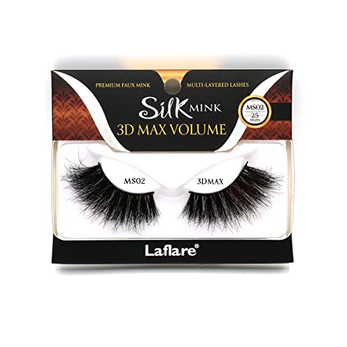 Laflare 3D Silk Mink Max Volume Extra Long 25mm Faux Eyelashes LFMS-MS02
