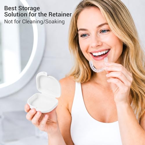 Annhua Portable Orthodontic Retainer Case with Vent Holes - White