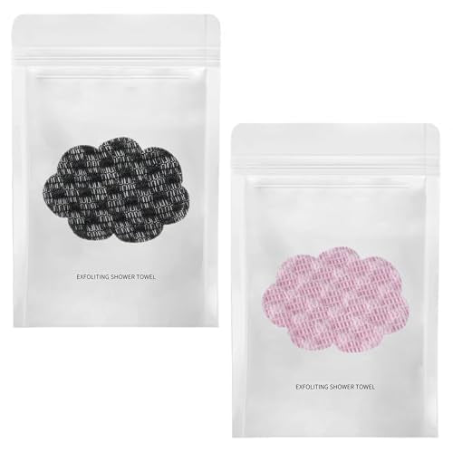 2-Pack Exfoliating Shower Towels for Body & Face – Double-Sided Loofahs, Deep Scrub, Long Bath Cloths for All Skin Types