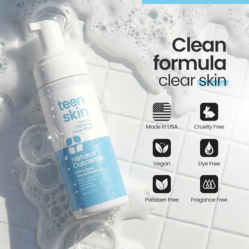 Natural Outcome Teen Skin Face Wash - Gentle Foaming Cleanser for Acne Prevention, 5 oz