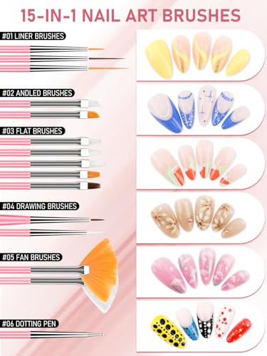 YOOVR 223-in-1 Nail Art Tools Kit with Sponges, Brushes & Palette