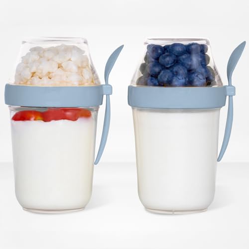 Felli Travel Yogurt Parfait Snack Cup with Lid, 12 oz