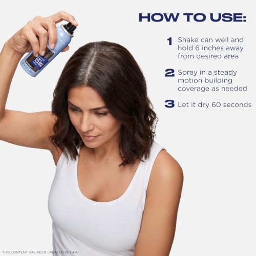 Clairol Root Touch-Up Color + Volume 2-in-1 Temporary Spray, Dark Brown – 1.8 oz (Pack of 2)