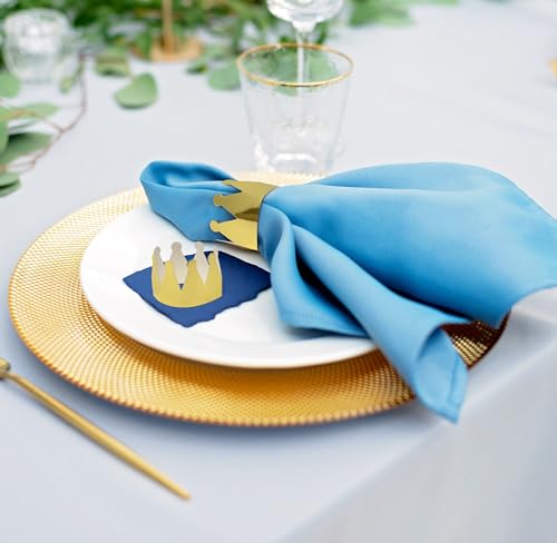 100 Pack Gold Crown Napkin Rings - Festive Table Decor