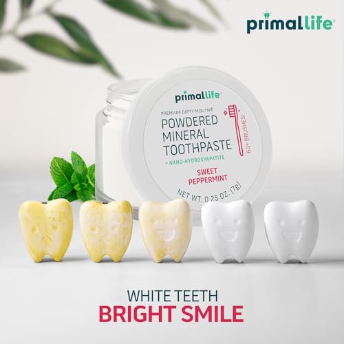 Primal Life Organics Dirty Mouth Toothpowder - Organic Vegan Mint Formula for Healthy Teeth (0.25 oz)