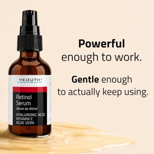 YEOUTH Retinol Serum with Hyaluronic Acid & Vitamin E, 2 Fl Oz