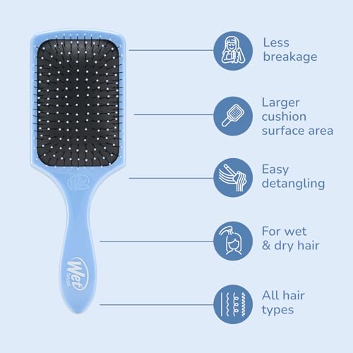 Wet Brush Paddle Detangler Hair Brush - Sky Color, 1 Count, IntelliFlex Bristles for Wet & Dry Hair