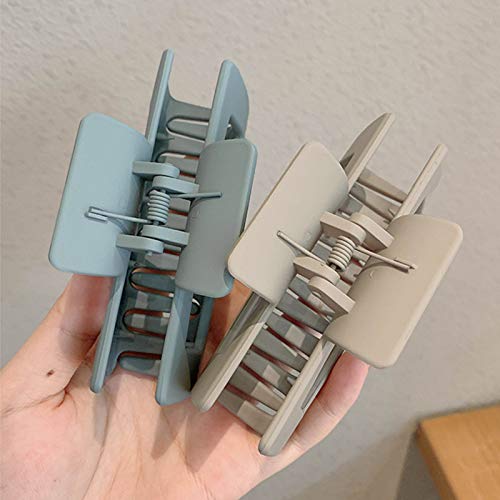 Large Matte Plastic Hair Claw Clips 6-Pack – Strong Hold, Non-Slip Rectangle Hair Accessories for Women & Girls