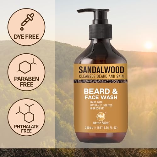 AM Beard & Face Wash - Sandalwood Scented for Hydration & Relief