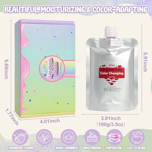 JCOOS Color Changing Lip Gloss Base - 2 Pack DIY Moisturizing Lip Oil