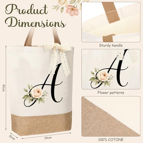 Kacctyen Monogrammed Initial A Gift Set for Women - Tote, Mug & Accessories