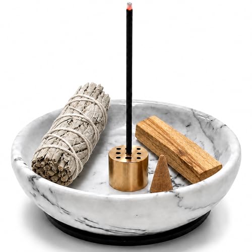 Handmade Natural Marble Incense Holder - 4.72 Inch for Sticks