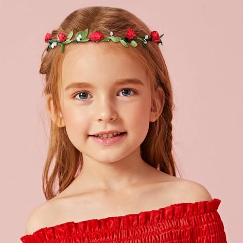 15 Pcs Colorful Flower Crown Headbands for Women & Girls
