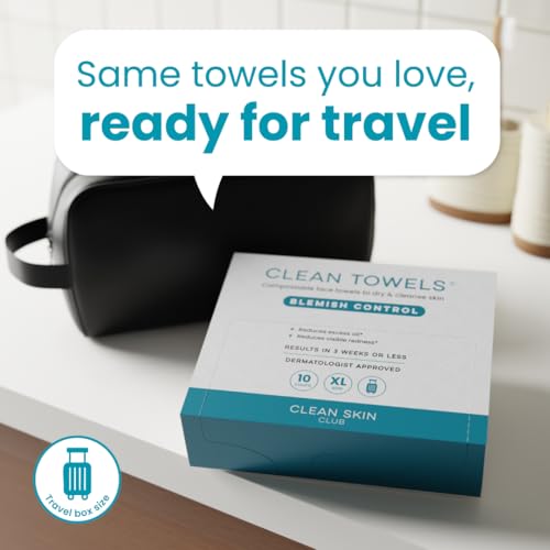 Blemish Control Face Towels XL - Travel Pack of 30 for Oily Skin