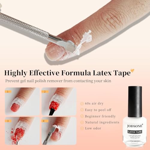 3Pcs Gel Nail Polish Remover Kit with Latex Tape, Sanding Strips & Tools