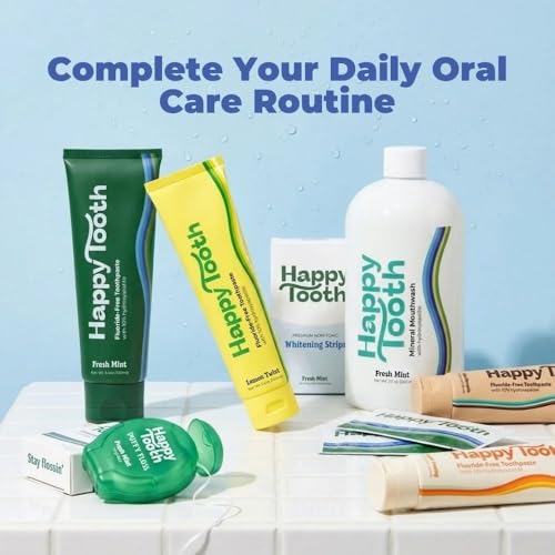 Happy Tooth Expanding Dental Floss with Hydroxyapatite & Mint Flavor - 3 Pack